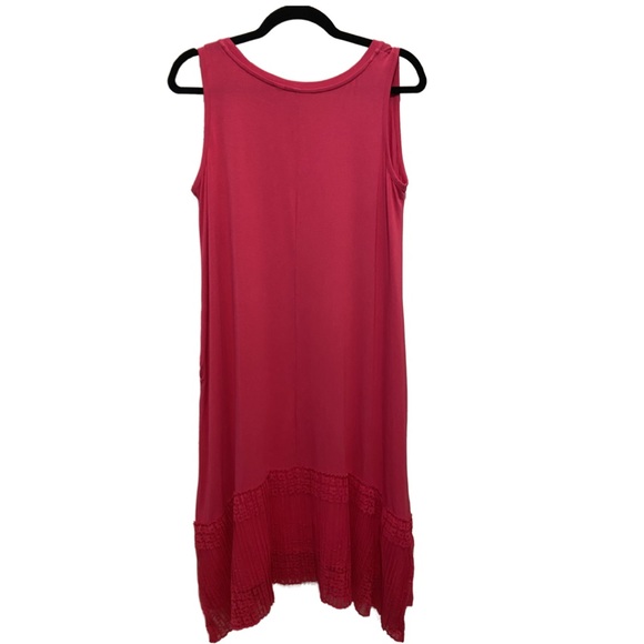 LOGO by Lori Goldstein Rayon 230 Dress Broomstick Lace Wild Berry Small Petite - Picture 3 of 15